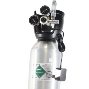 CO2 regulator med alu flaske 4kg, manometer og magnetventil