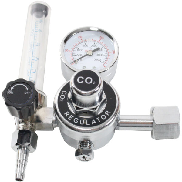 CO2 regulator med manometer og flowmeter