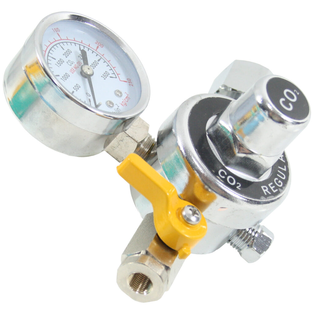 CO2 regulator med manometer og G1/8" hun udgang